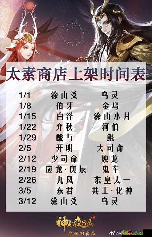 神都夜行录太素商店SSR角色轮换表2022:探寻夜行神秘世界的珍贵物品与角色更替规律