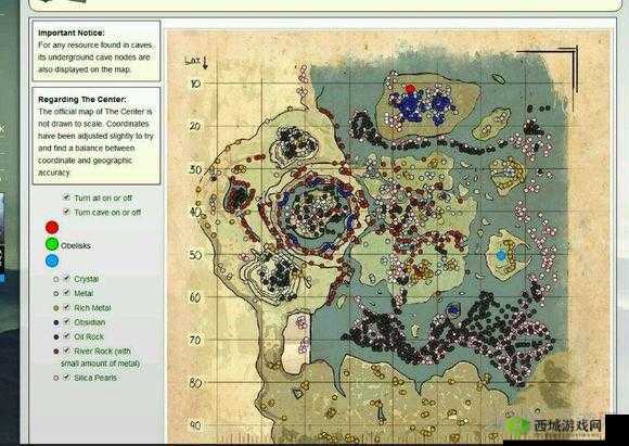 方舟生存进化：中心岛各资源分布图文详解