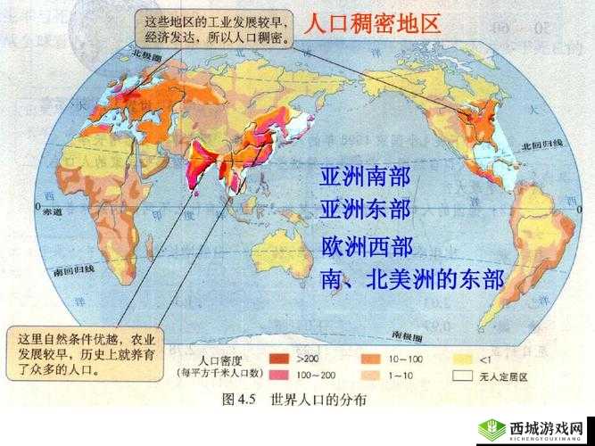 亚洲、欧洲、美洲人口分布对比