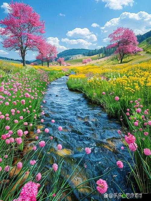 桃花洞口已是溪水潺潺：一幅美丽画卷