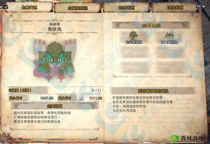 怪物猎人世界:毒妖鸟套属性全面解析与技能图鉴介绍,了解必备套装力量