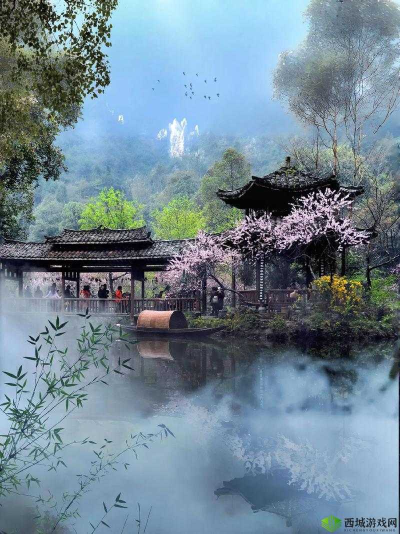 桃花流水芳草萋萋间的诗意盎然景象