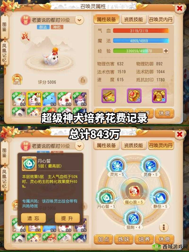 梦幻西游手游超级神犬评测,技能与内丹的选择分析