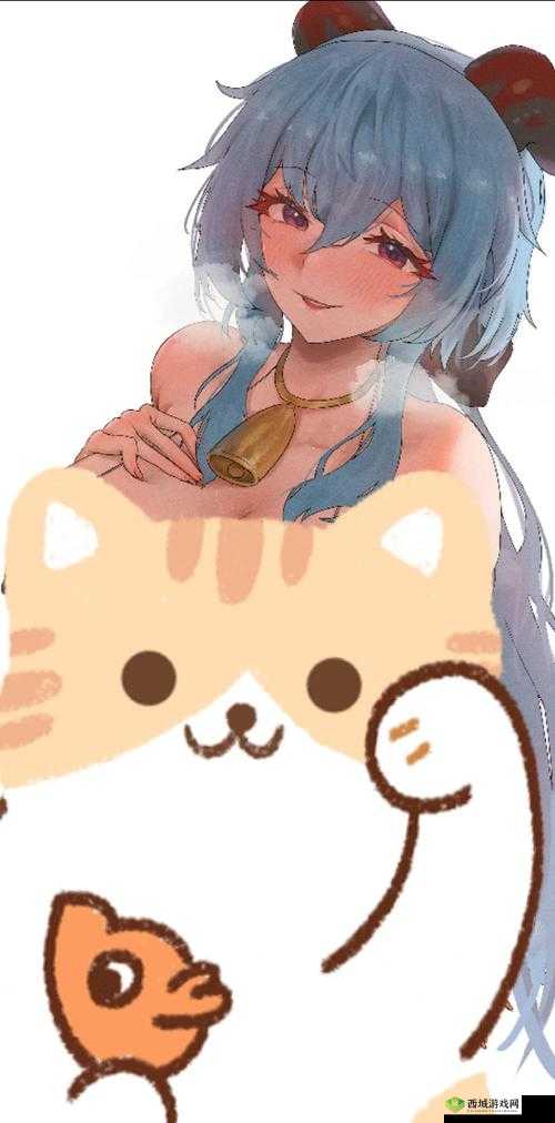 璃月美少女甘雨的乡村生活:挤羊奶后的闲适一刻