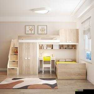 超级实用美式交错式上下床:打造舒适实用的睡眠空间